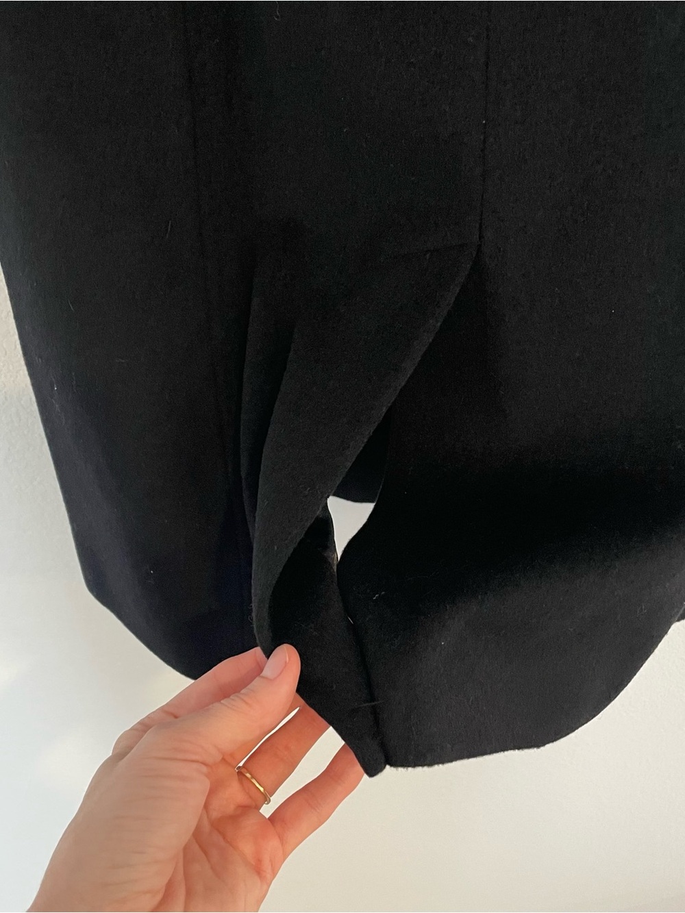 Calvin Klein Black Single-Breasted Wool Trench Coat - Picture 9 of 16